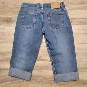 Vintage Levi's 507 Super Low Slim Stretch Bermuda Denim Shorts Juniors 3